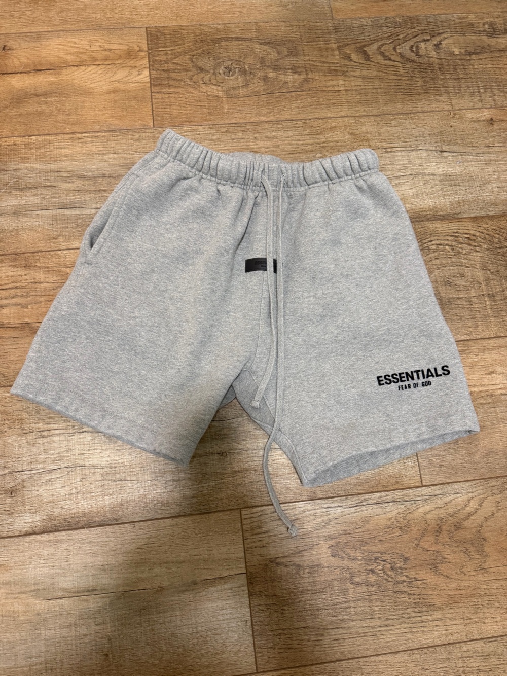 Essentials Men’s Heather Gray Logo Athletic Shorts